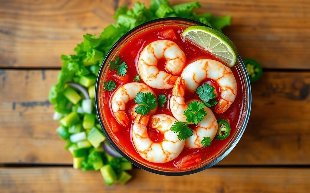 shrimp cocktail with tomato sauce