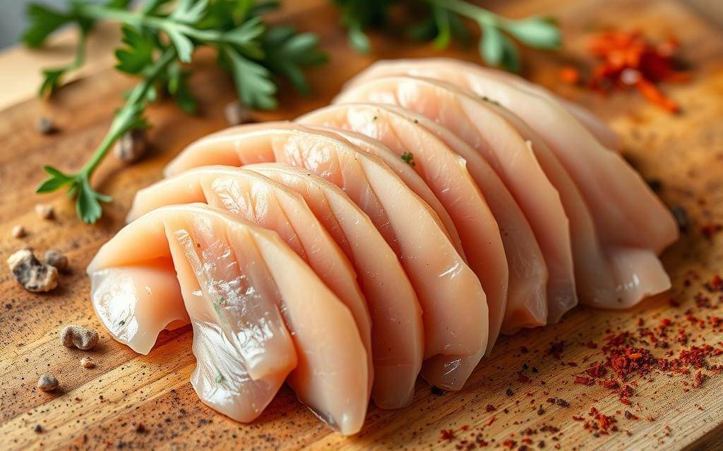 thin-sliced chicken breast