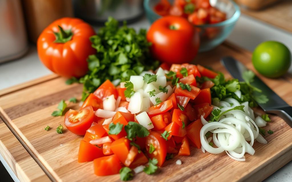 Preparing the Pico de Gallo